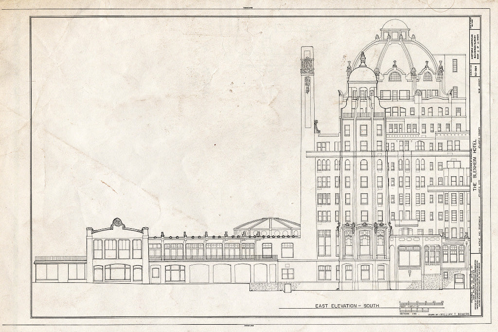 Historic Pictoric : Blueprint HABS NJ,1-ATCI,3- (Sheet 8 of 14) - Blenheim Hotel, Ohio Avenue & Boardwalk, Atlantic City, Atlantic County, NJ