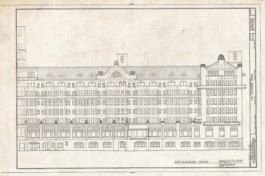 Historic Pictoric : Blueprint HABS NJ,1-ATCI,3- (Sheet 9 of 14) - Blenheim Hotel, Ohio Avenue & Boardwalk, Atlantic City, Atlantic County, NJ