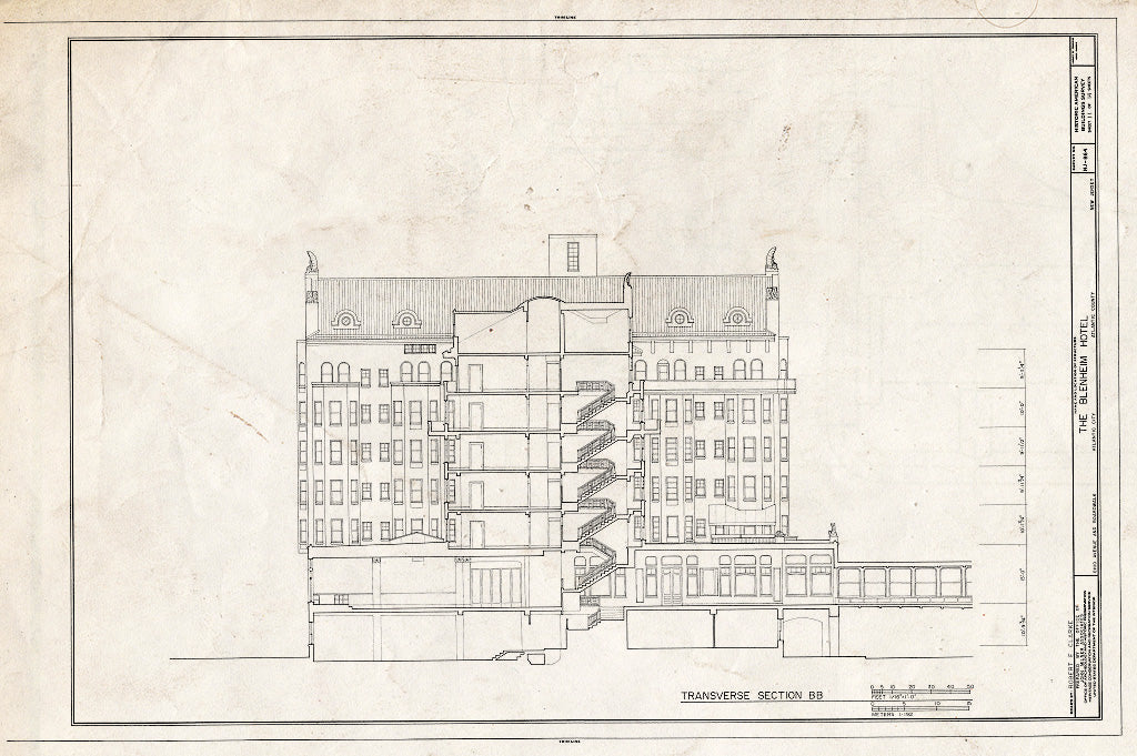 Historic Pictoric : Blueprint HABS NJ,1-ATCI,3- (Sheet 11 of 14) - Blenheim Hotel, Ohio Avenue & Boardwalk, Atlantic City, Atlantic County, NJ