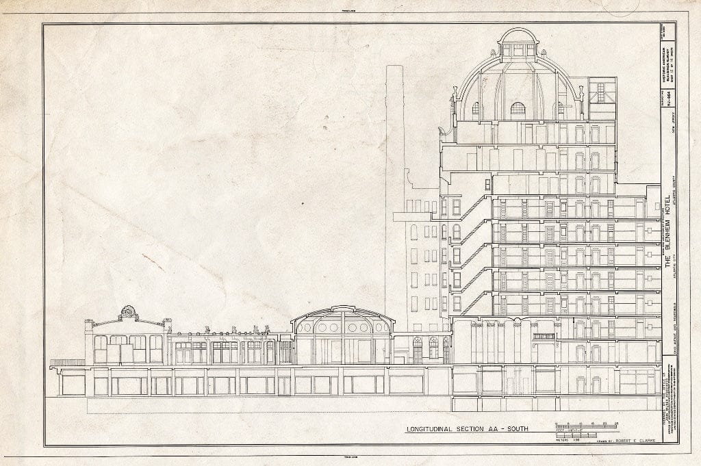 Historic Pictoric : Blueprint HABS NJ,1-ATCI,3- (Sheet 12 of 14) - Blenheim Hotel, Ohio Avenue & Boardwalk, Atlantic City, Atlantic County, NJ