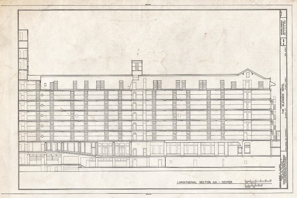 Historic Pictoric : Blueprint HABS NJ,1-ATCI,3- (Sheet 13 of 14) - Blenheim Hotel, Ohio Avenue & Boardwalk, Atlantic City, Atlantic County, NJ