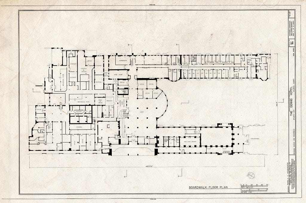 Historic Pictoric : Blueprint HABS NJ,1-ATCI,6- (Sheet 3 of 16) - Dennis Hotel, Michigan Avenue & Boardwalk, Atlantic City, Atlantic County, NJ