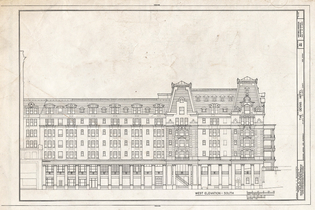 Historic Pictoric : Blueprint HABS NJ,1-ATCI,6- (Sheet 11 of 16) - Dennis Hotel, Michigan Avenue & Boardwalk, Atlantic City, Atlantic County, NJ