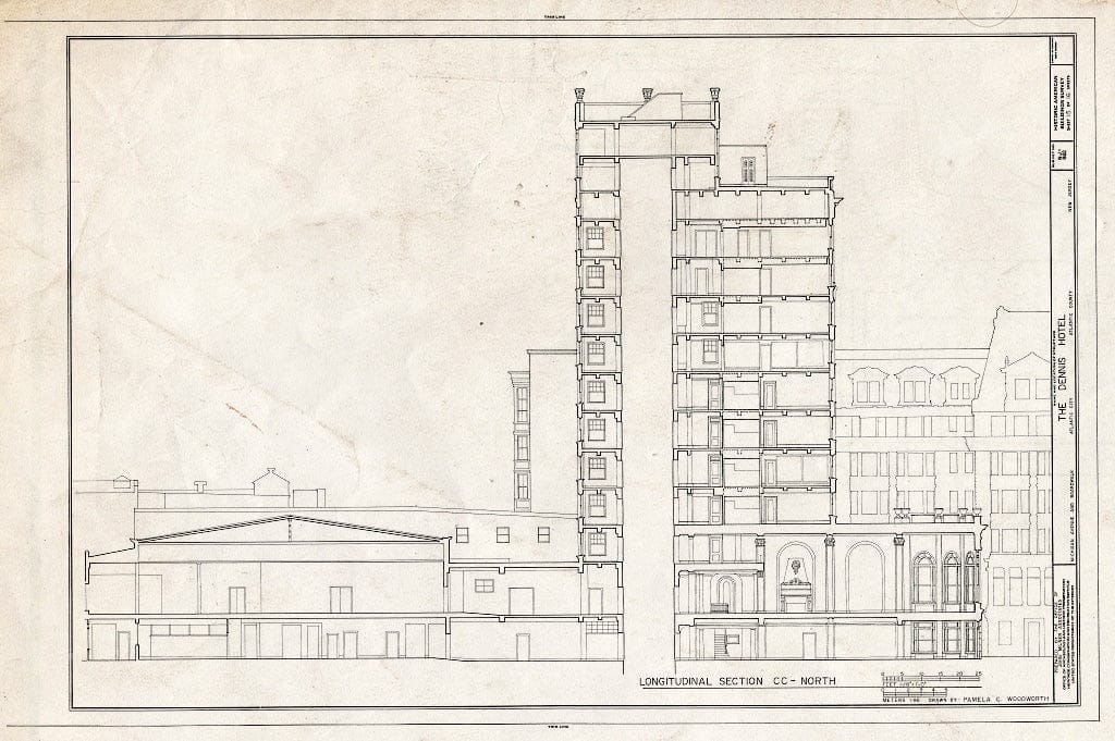 Historic Pictoric : Blueprint HABS NJ,1-ATCI,6- (Sheet 15 of 16) - Dennis Hotel, Michigan Avenue & Boardwalk, Atlantic City, Atlantic County, NJ