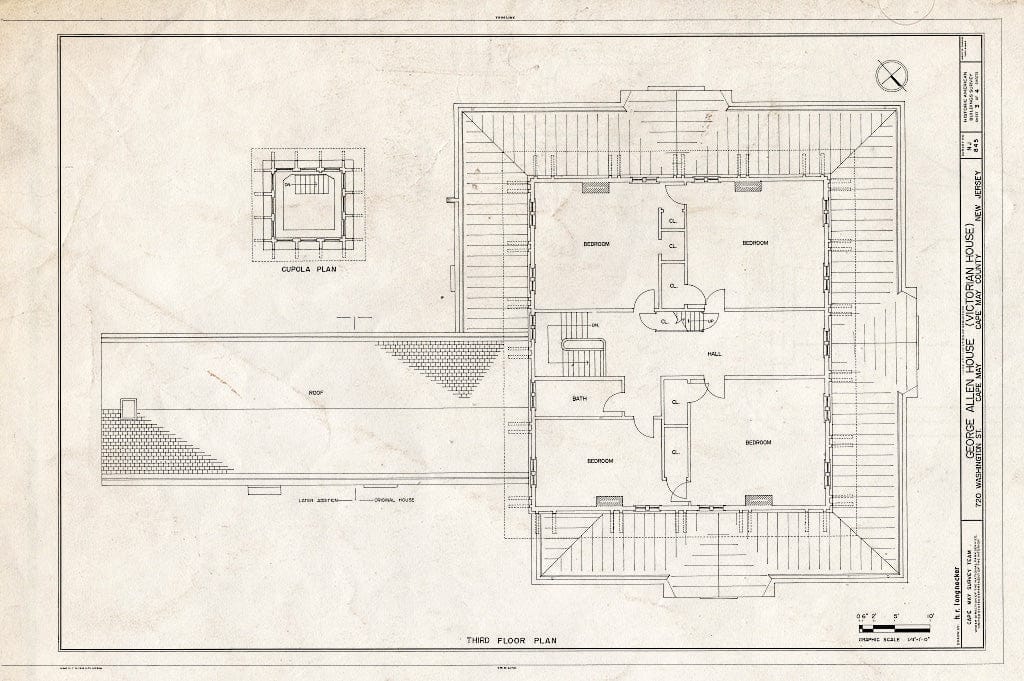 Historic Pictoric : Blueprint HABS NJ,5-CAPMA,66- (Sheet 3 of 4) - George Allen House, 720 Washington Street, Cape May, Cape May County, NJ