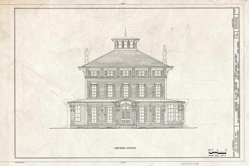 Historic Pictoric : Blueprint HABS NJ,5-CAPMA,66- (Sheet 4 of 4) - George Allen House, 720 Washington Street, Cape May, Cape May County, NJ