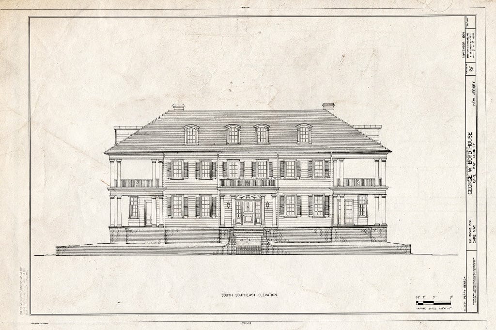 Historic Pictoric : Blueprint HABS NJ,5-CAPMA,14- (Sheet 2 of 2) - George W. Boyd House, 1501 Beach Avenue, Cape May, Cape May County, NJ