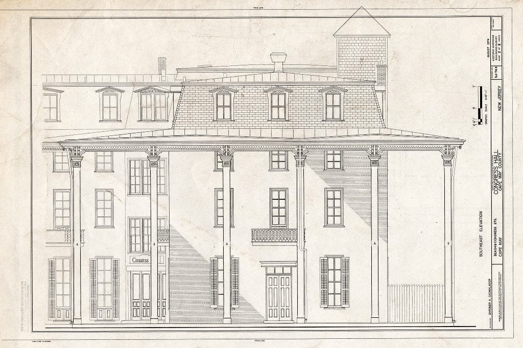 Historic Pictoric : Blueprint HABS NJ,5-CAPMA,2- (Sheet 2 of 2) - Congress Hall, Beach & Congress Streets, Cape May, Cape May County, NJ
