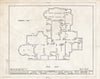 Historic Pictoric : Blueprint Basement Plan - Glenmont, Llewellyn Park, West Orange, Essex County, NJ