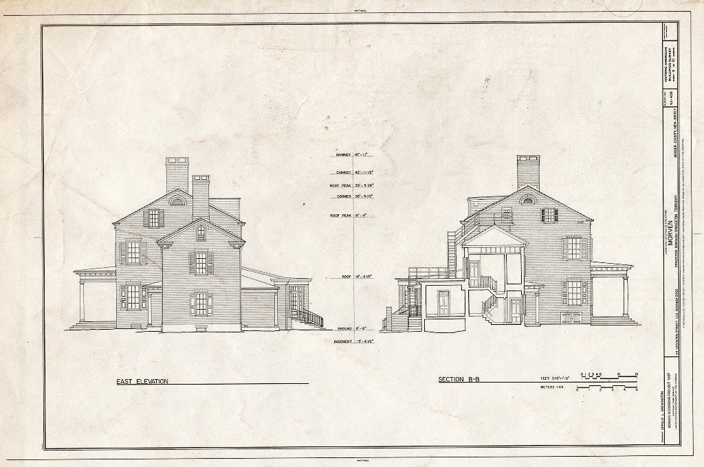 Historic Pictoric : Blueprint HABS NJ,11-Print,7- (Sheet 9 of 10) - Morven, 55 Stockton Street (U.S. Highway 206), Princeton, Mercer County, NJ