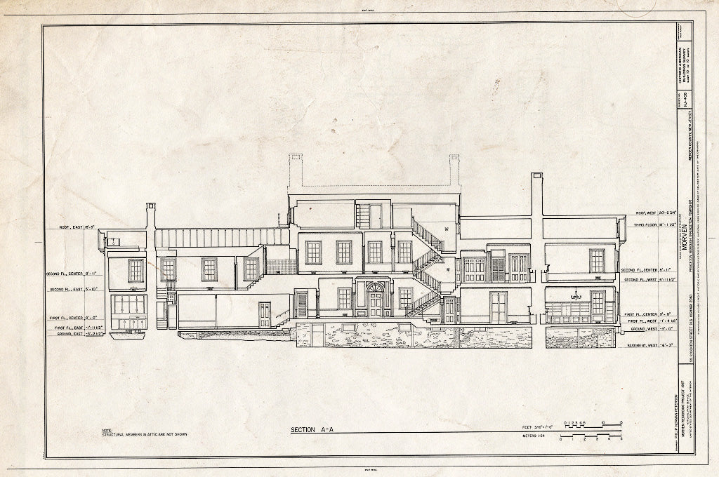 Historic Pictoric : Blueprint HABS NJ,11-Print,7- (Sheet 10 of 10) - Morven, 55 Stockton Street (U.S. Highway 206), Princeton, Mercer County, NJ