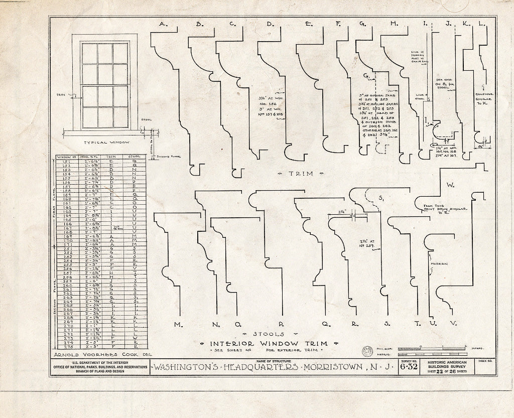 Historic Pictoric : Blueprint HABS NJ,14-MORTO,2- (Sheet 22 of 27) - Colonel Jacob Ford Jr. House, 230 Morris Street, Morristown, Morris County, NJ