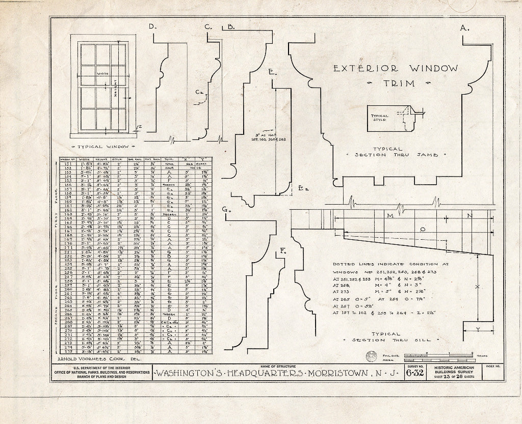 Historic Pictoric : Blueprint HABS NJ,14-MORTO,2- (Sheet 23 of 27) - Colonel Jacob Ford Jr. House, 230 Morris Street, Morristown, Morris County, NJ