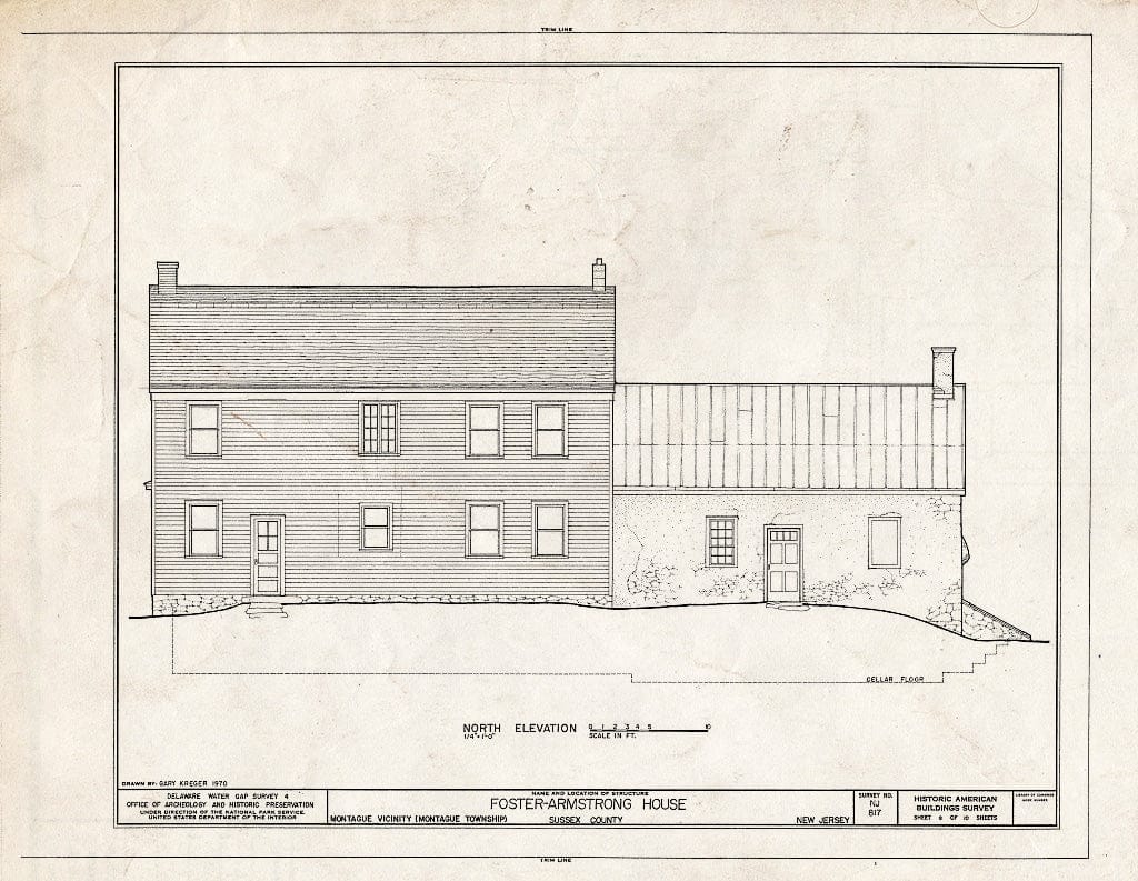 Historic Pictoric : Blueprint HABS NJ,19-MOGU.V,2- (Sheet 8 of 10) - Foster-Armstrong Farm, Old Mine Road, Montague, Sussex County, NJ