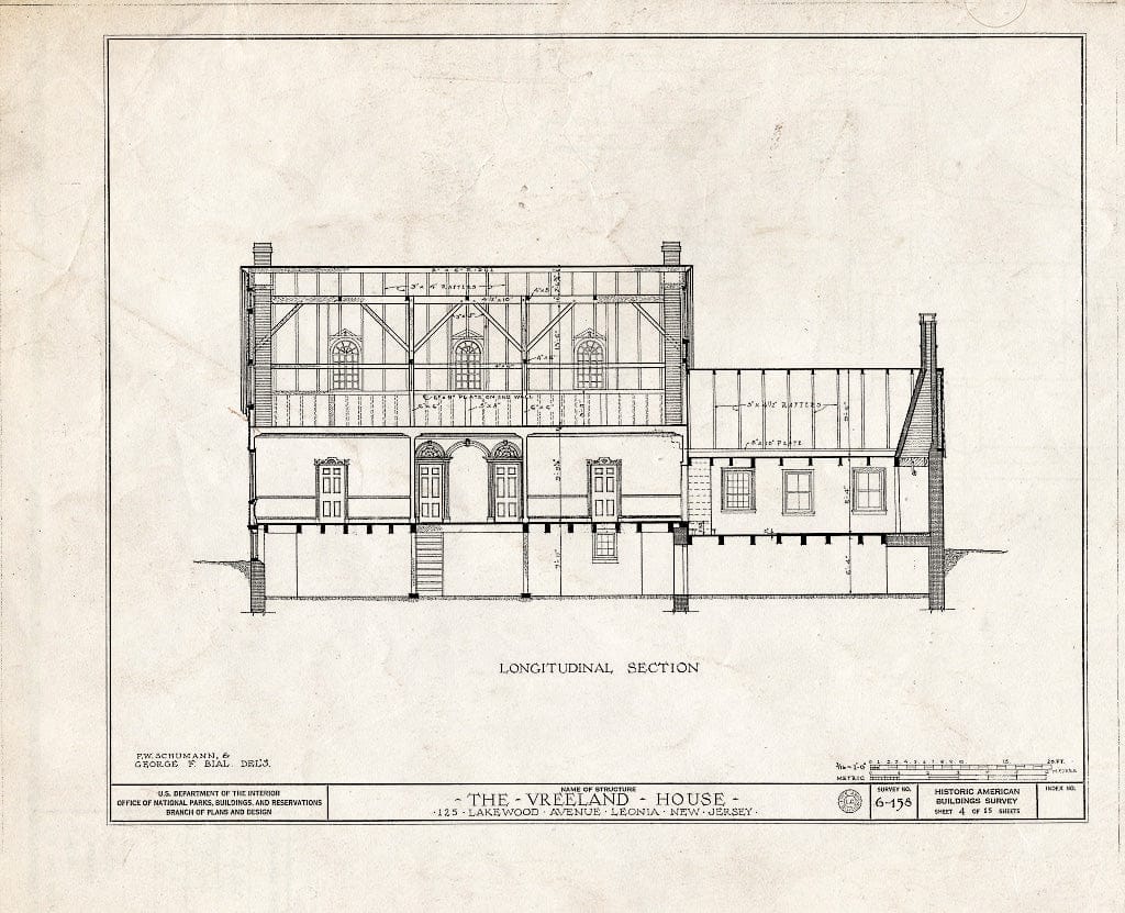 Historic Pictoric : Blueprint HABS NJ,2-Leo,1- (Sheet 4 of 15) - Vreeland House, 125 Lakeview Avenue, Leonia, Bergen County, NJ