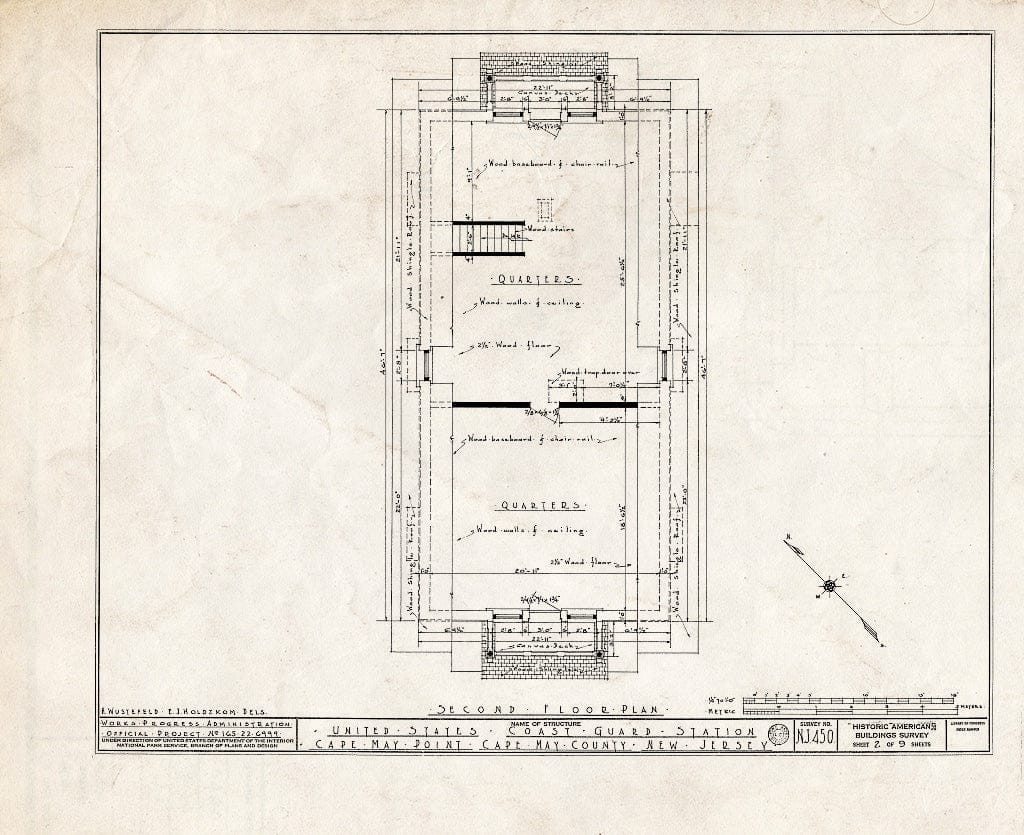 Historic Pictoric : Blueprint HABS NJ,5-CAPMAP,1- (Sheet 2 of 9) - U.S. Coast Guard Station, Delaware Bay, Cape May Point, Cape May County, NJ