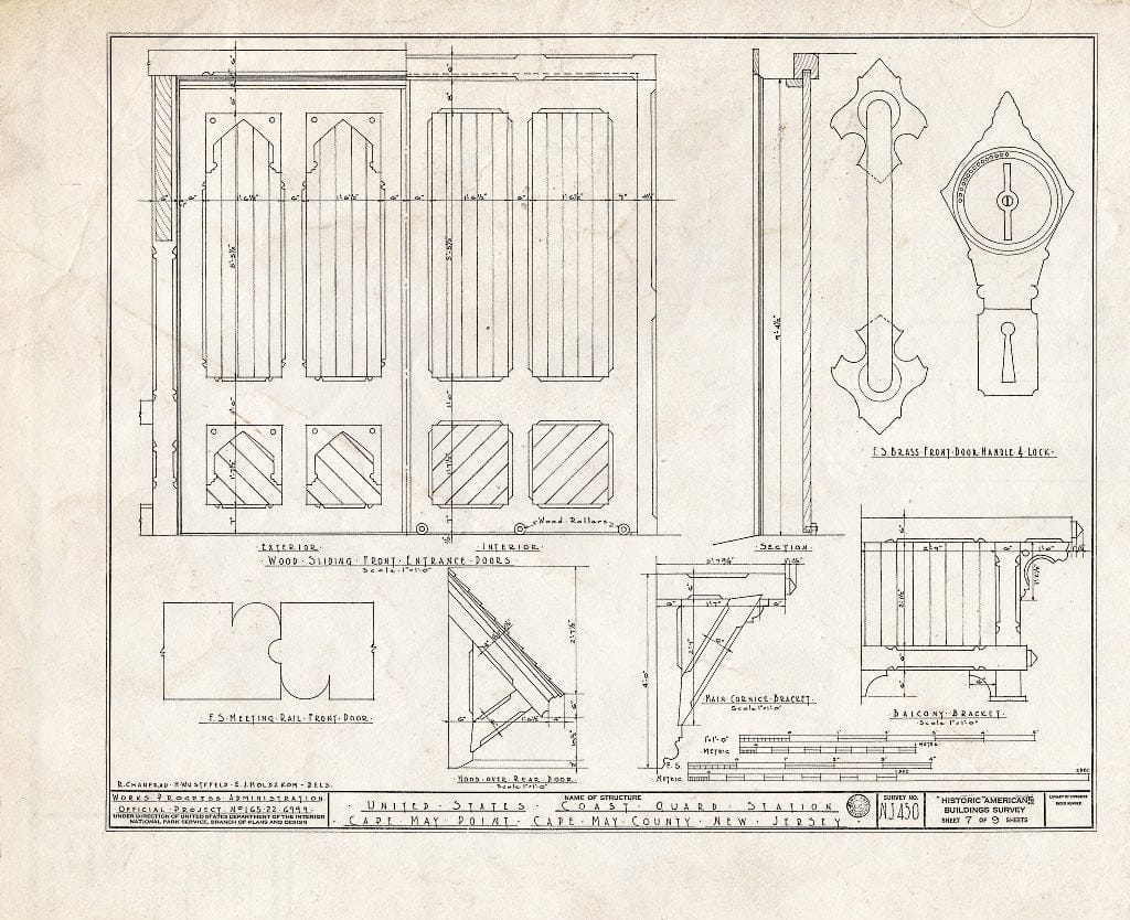 Historic Pictoric : Blueprint HABS NJ,5-CAPMAP,1- (Sheet 7 of 9) - U.S. Coast Guard Station, Delaware Bay, Cape May Point, Cape May County, NJ