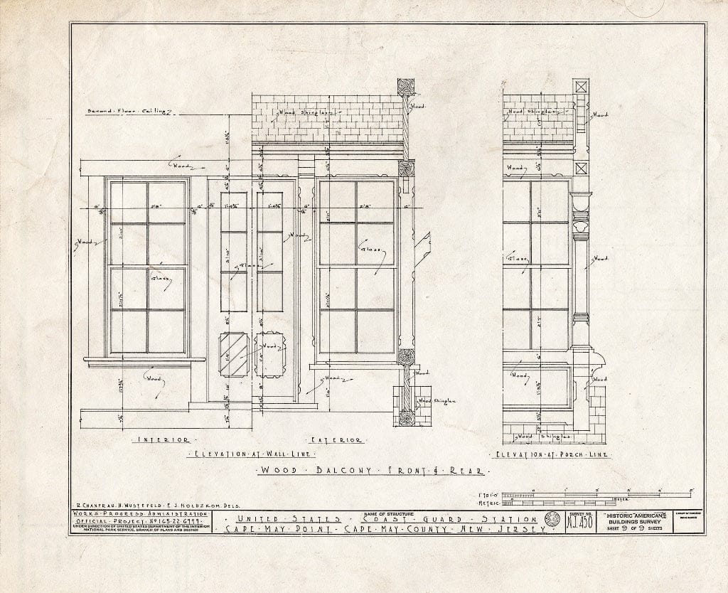 Historic Pictoric : Blueprint HABS NJ,5-CAPMAP,1- (Sheet 9 of 9) - U.S. Coast Guard Station, Delaware Bay, Cape May Point, Cape May County, NJ