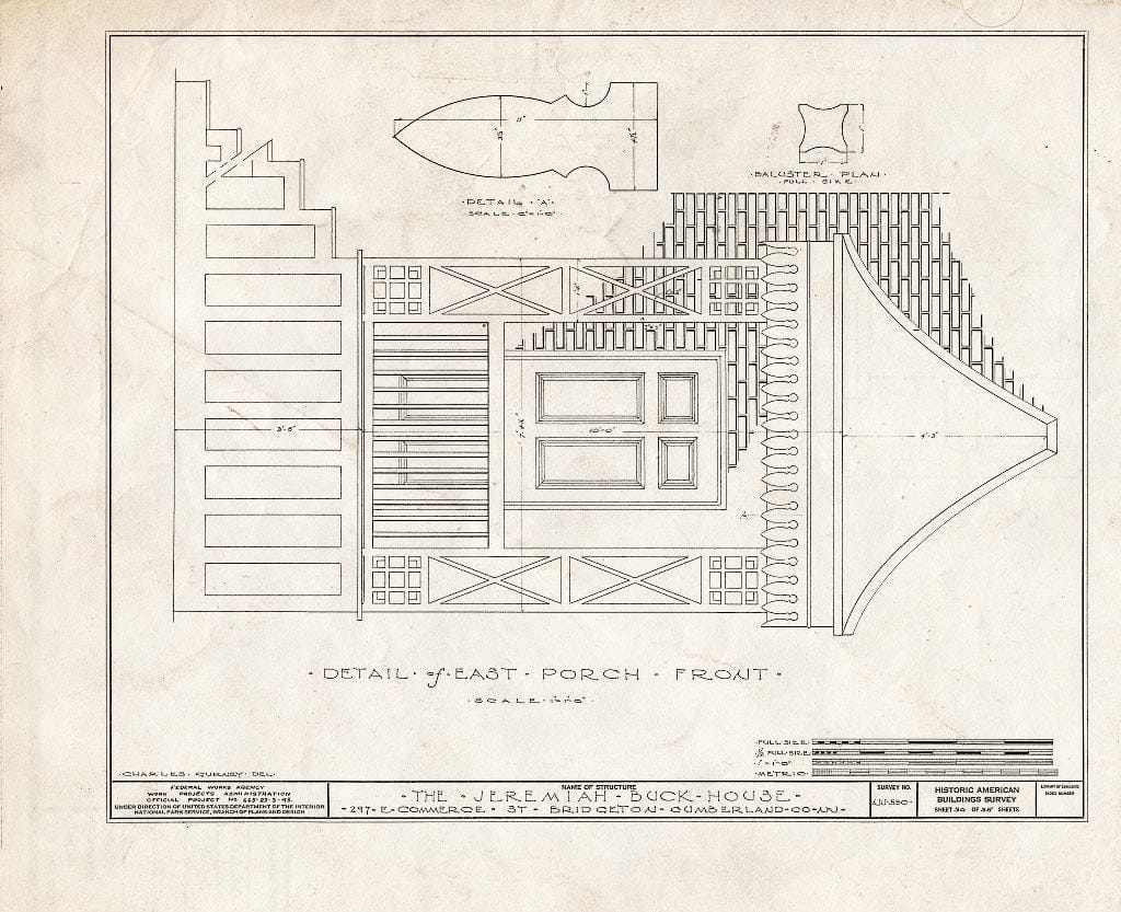 Historic Pictoric : Blueprint HABS NJ,6-BRIG,5- (Sheet 30 of 35) - Buck-Elmer House, 297 East Commerce Street, Bridgeton, Cumberland County, NJ