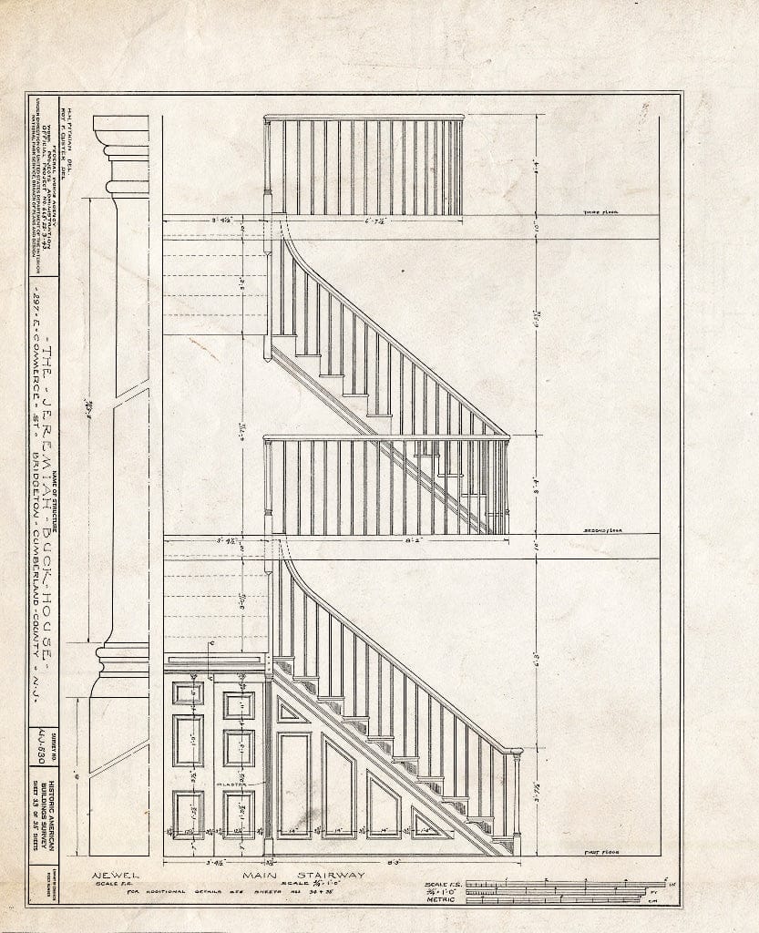Historic Pictoric : Blueprint HABS NJ,6-BRIG,5- (Sheet 33 of 35) - Buck-Elmer House, 297 East Commerce Street, Bridgeton, Cumberland County, NJ