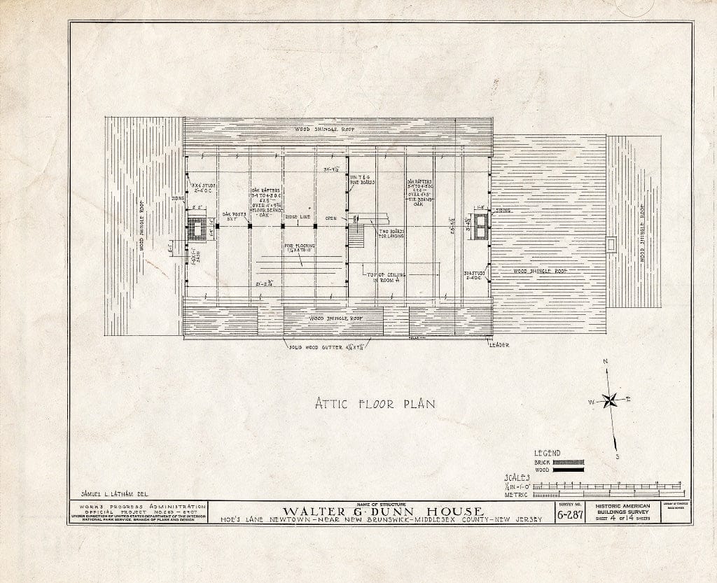 Blueprint HABS NJ,12-NEBRU.V,2- (Sheet 4 of 14) - Walter G. Dunn Farmhouse, Hoe's Lane, Newtown, Middlesex County, NJ
