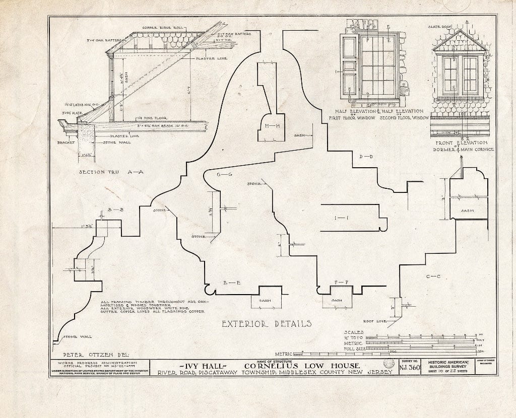 Blueprint HABS NJ,12-NEBRU.V,3- (Sheet 10 of 22) - Ivy Hall, 1225 River Road, Piscataway, Middlesex County, NJ