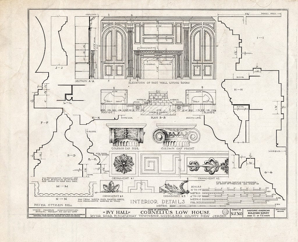Blueprint HABS NJ,12-NEBRU.V,3- (Sheet 11 of 22) - Ivy Hall, 1225 River Road, Piscataway, Middlesex County, NJ