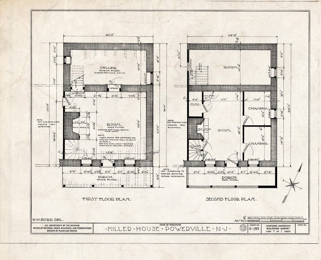 Blueprint HABS NJ,14-POWVI,1- (Sheet 5 of 7) - Adam Miller House at Powerville, Powerville, Morris County, NJ