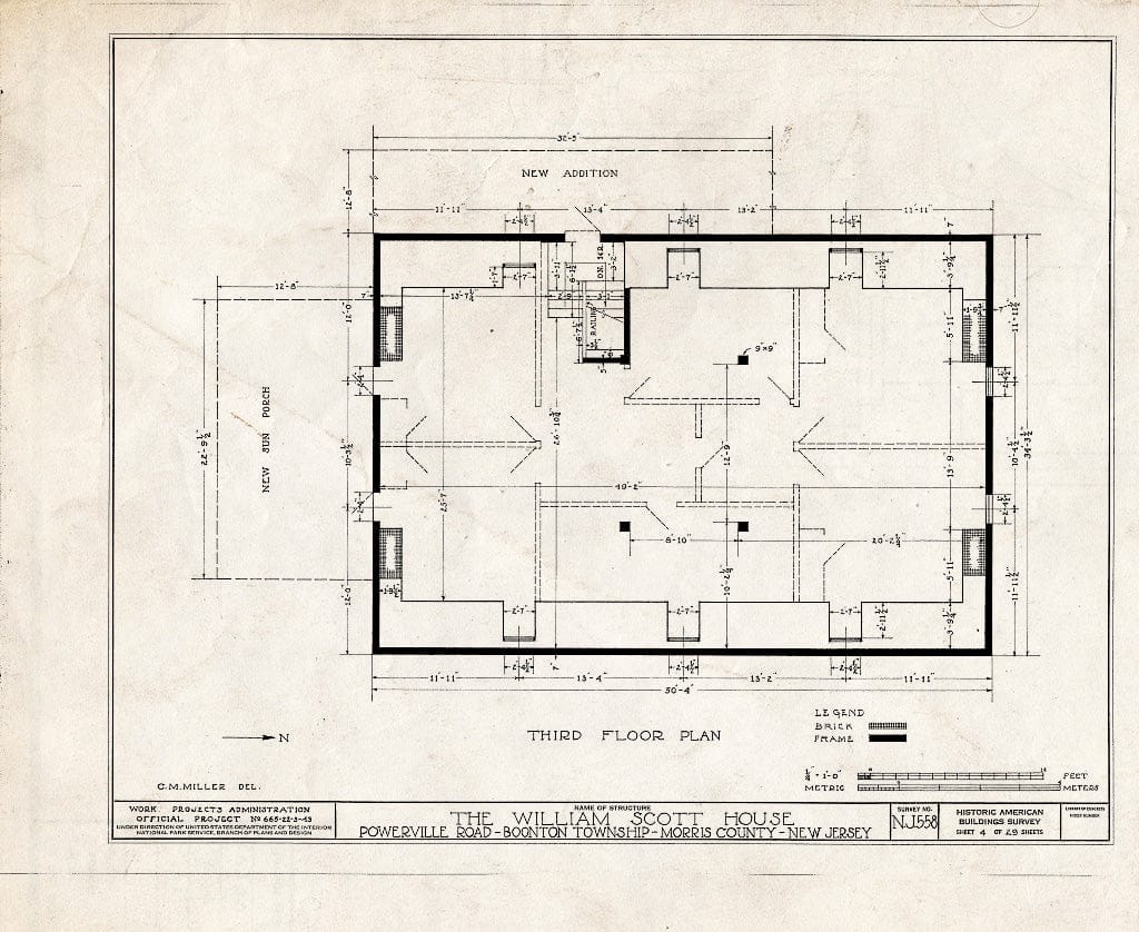 Blueprint HABS NJ,14-POWVI,2- (Sheet 4 of 29) - William Scott Mansion House, Powerville Road, Powerville, Morris County, NJ