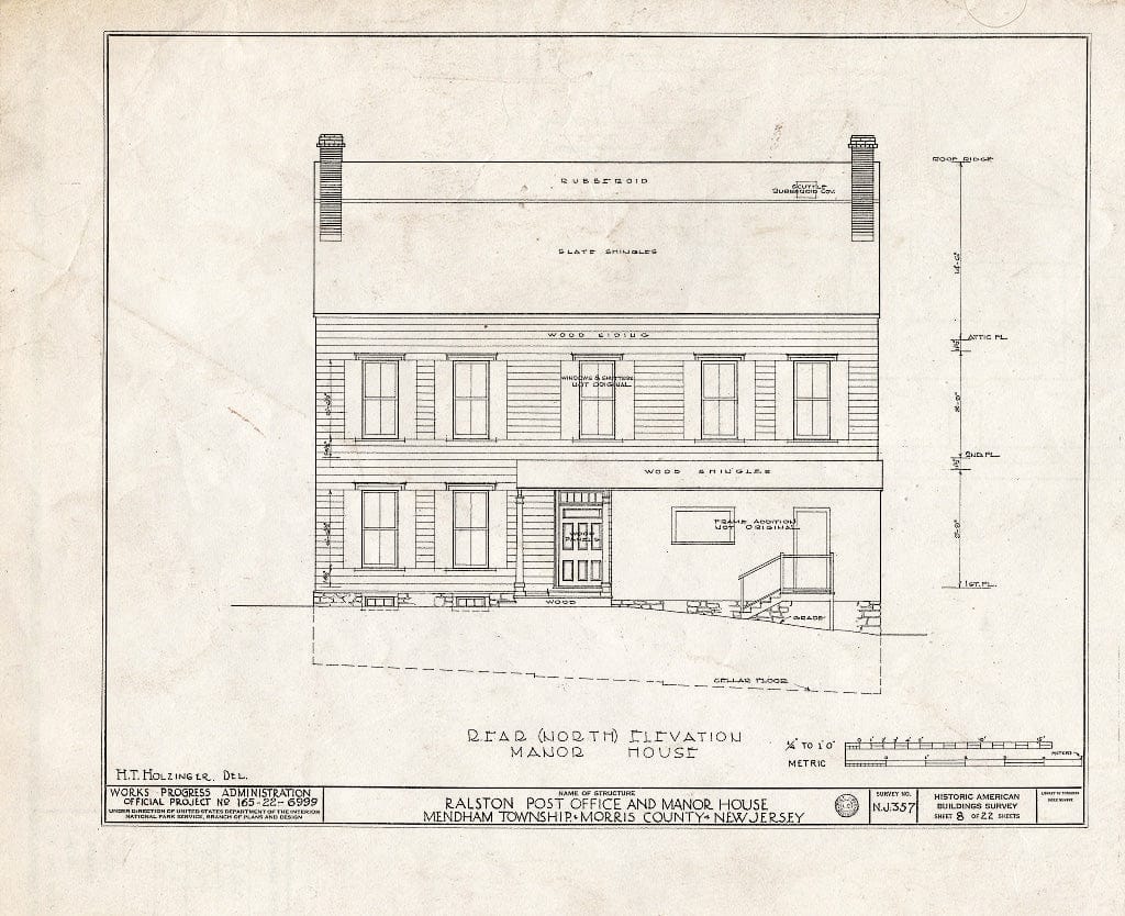 Blueprint HABS NJ,14-RAL,2- (Sheet 8 of 22) - Post Office, Ralston, Morris County, NJ