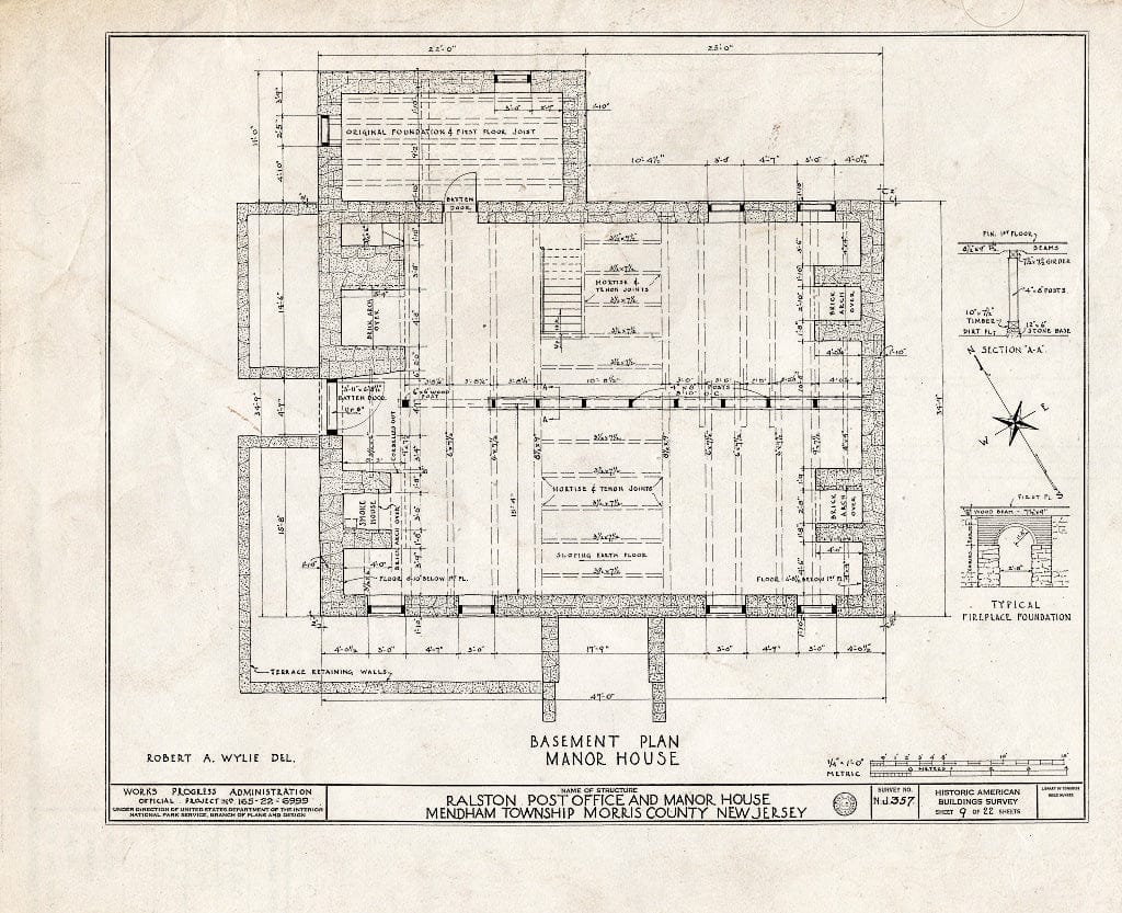Blueprint HABS NJ,14-RAL,2- (Sheet 9 of 22) - Post Office, Ralston, Morris County, NJ