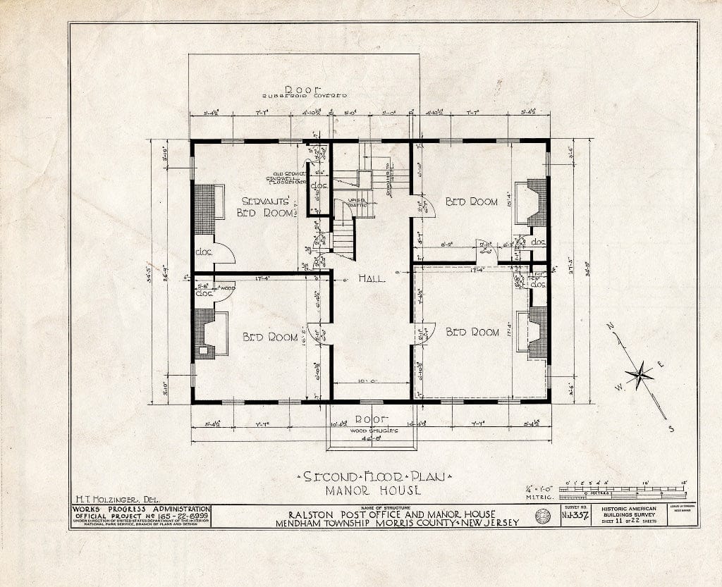 Blueprint HABS NJ,14-RAL,2- (Sheet 11 of 22) - Post Office, Ralston, Morris County, NJ