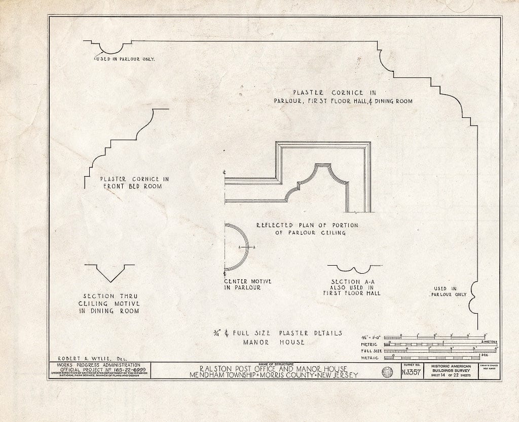 Blueprint HABS NJ,14-RAL,2- (Sheet 14 of 22) - Post Office, Ralston, Morris County, NJ