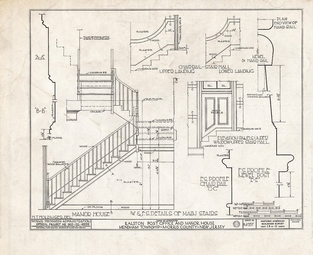 Blueprint HABS NJ,14-RAL,2- (Sheet 15 of 22) - Post Office, Ralston, Morris County, NJ