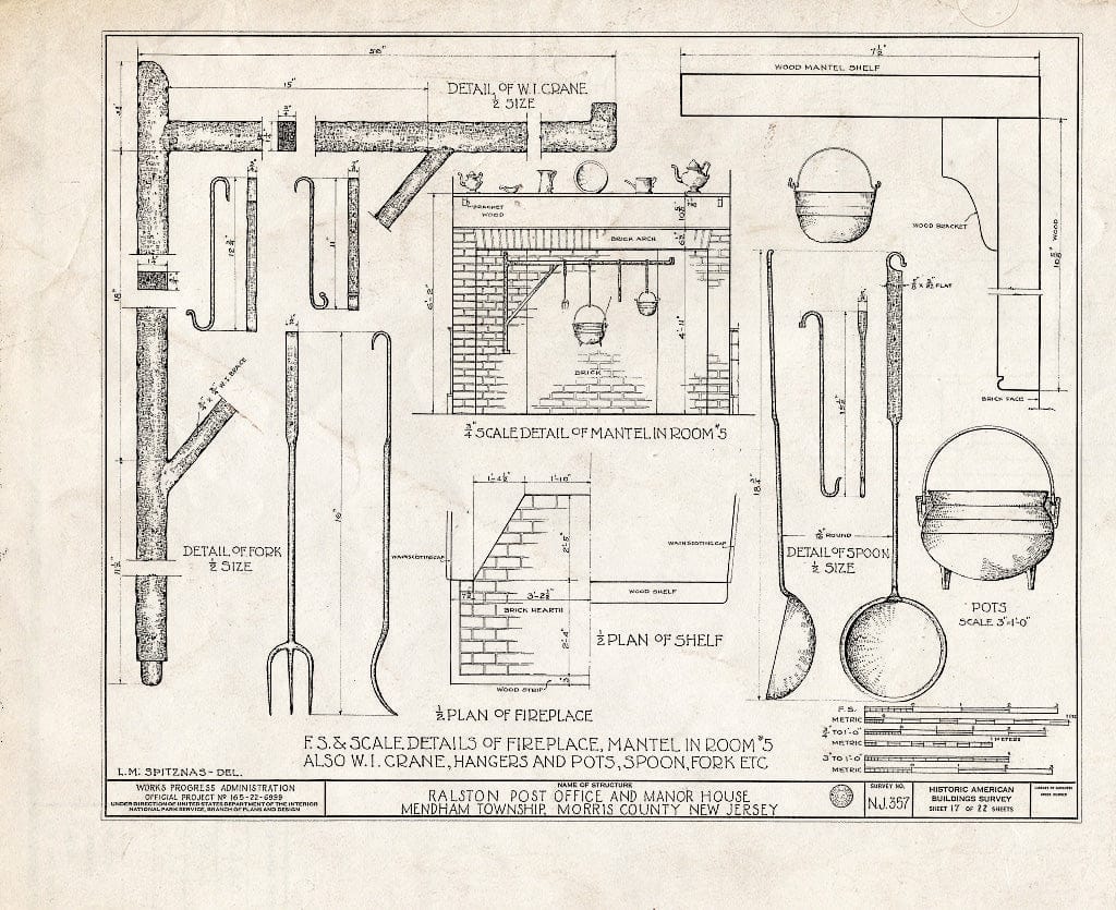 Blueprint HABS NJ,14-RAL,2- (Sheet 17 of 22) - Post Office, Ralston, Morris County, NJ