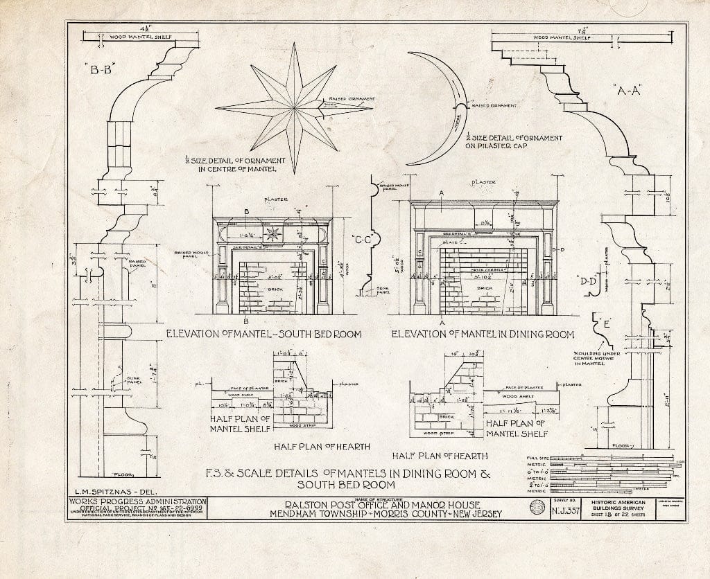 Blueprint HABS NJ,14-RAL,2- (Sheet 18 of 22) - Post Office, Ralston, Morris County, NJ