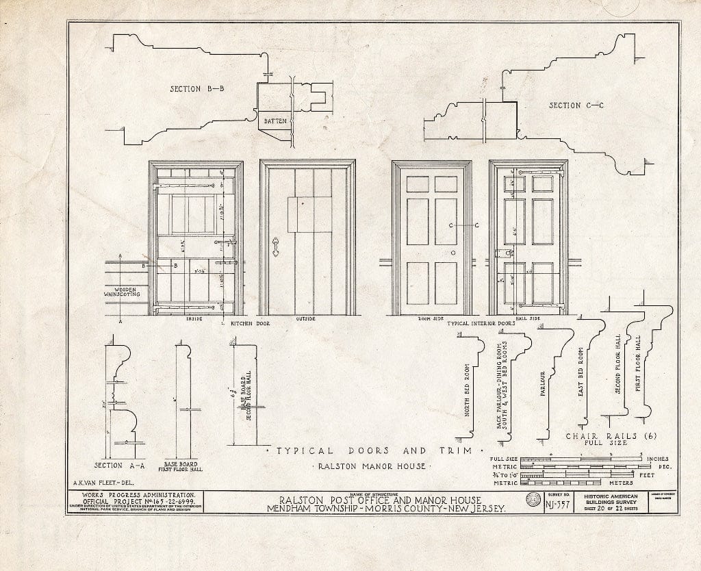 Blueprint HABS NJ,14-RAL,2- (Sheet 20 of 22) - Post Office, Ralston, Morris County, NJ