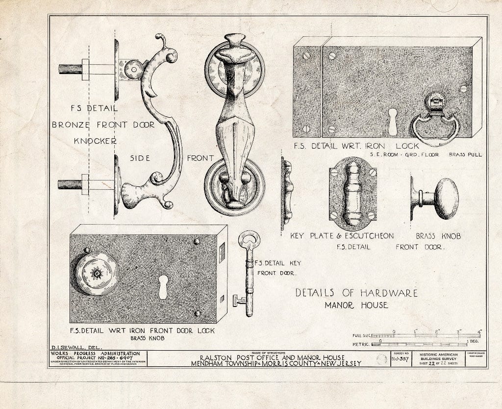 Blueprint HABS NJ,14-RAL,2- (Sheet 22 of 22) - Post Office, Ralston, Morris County, NJ