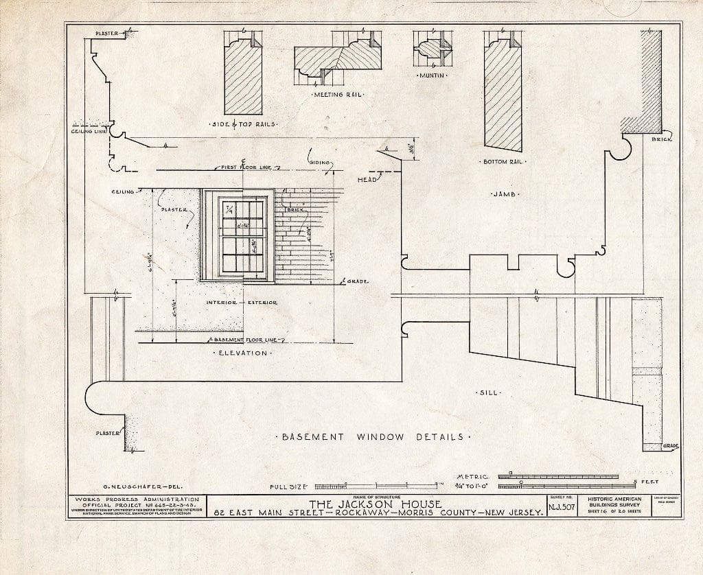 Blueprint HABS NJ,14-Rock,1- (Sheet 16 of 20) - Jackson House, 82 East Main Street, Rockaway, Morris County, NJ