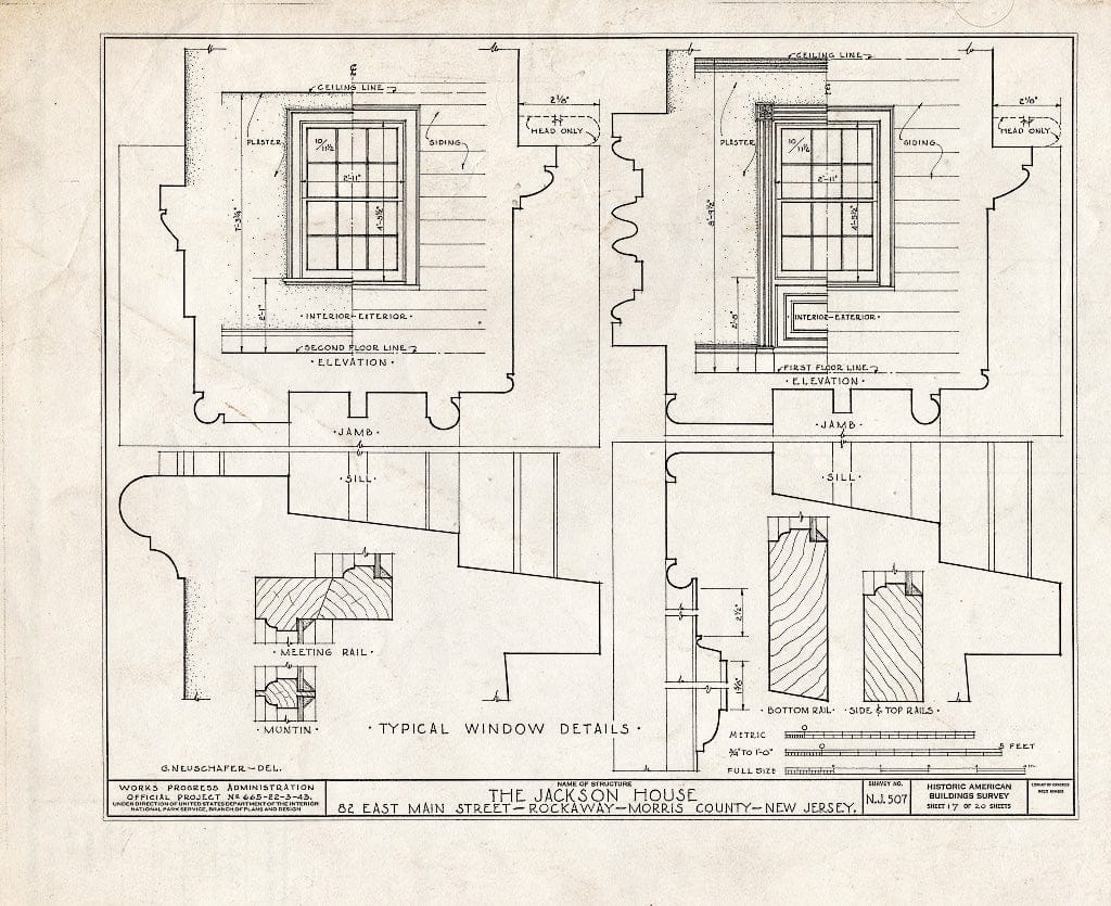 Blueprint HABS NJ,14-Rock,1- (Sheet 17 of 20) - Jackson House, 82 East Main Street, Rockaway, Morris County, NJ