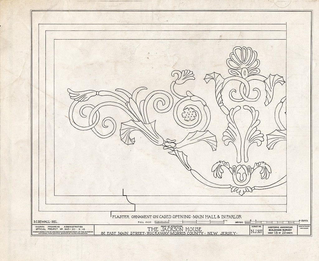 Blueprint HABS NJ,14-Rock,1- (Sheet 18 of 20) - Jackson House, 82 East Main Street, Rockaway, Morris County, NJ