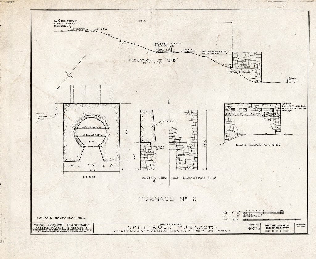 Blueprint HABS NJ,14-_1- (Sheet 3 of 3) - Split Rock Furnance, Meriden, Morris County, NJ