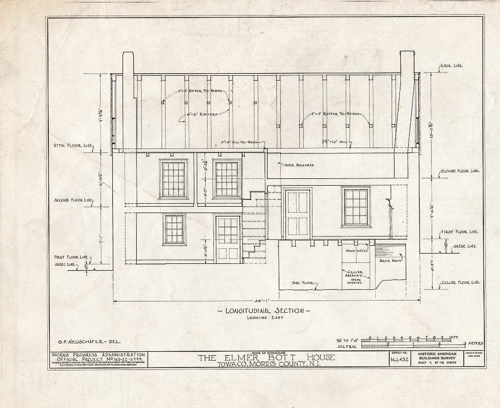 Blueprint HABS NJ,14-TOWA,1- (Sheet 7 of 10) - Elmer E. Bott House, State Highway No. 32, Towaco, Morris County, NJ
