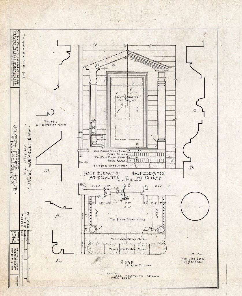 Blueprint HABS NJ,14-Whip,1- (Sheet 15 of 18) - Joseph Tuttle House, Mount Pleasant Avenue, Whippany, Morris County, NJ