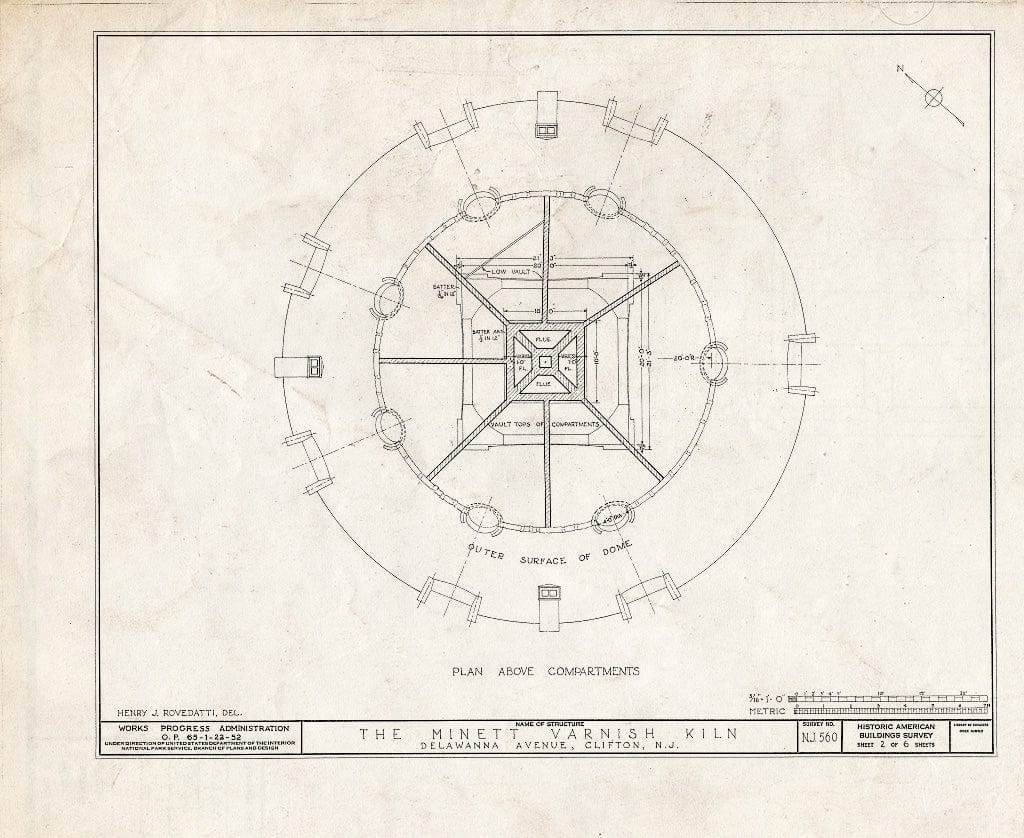 Blueprint HABS NJ,16-Clif,4- (Sheet 2 of 6) - Minett Varnish Kiln, Delawanna Avenue, Clifton, Passaic County, NJ