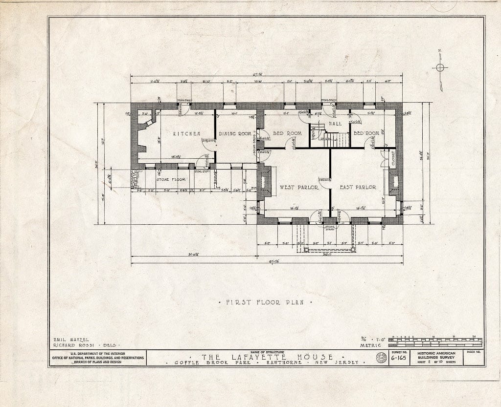 Blueprint HABS NJ,16-HAWTH,1- (Sheet 2 of 10) - Lafayette Headquarters, Goffle Brook Park, Hawthorne, Passaic County, NJ