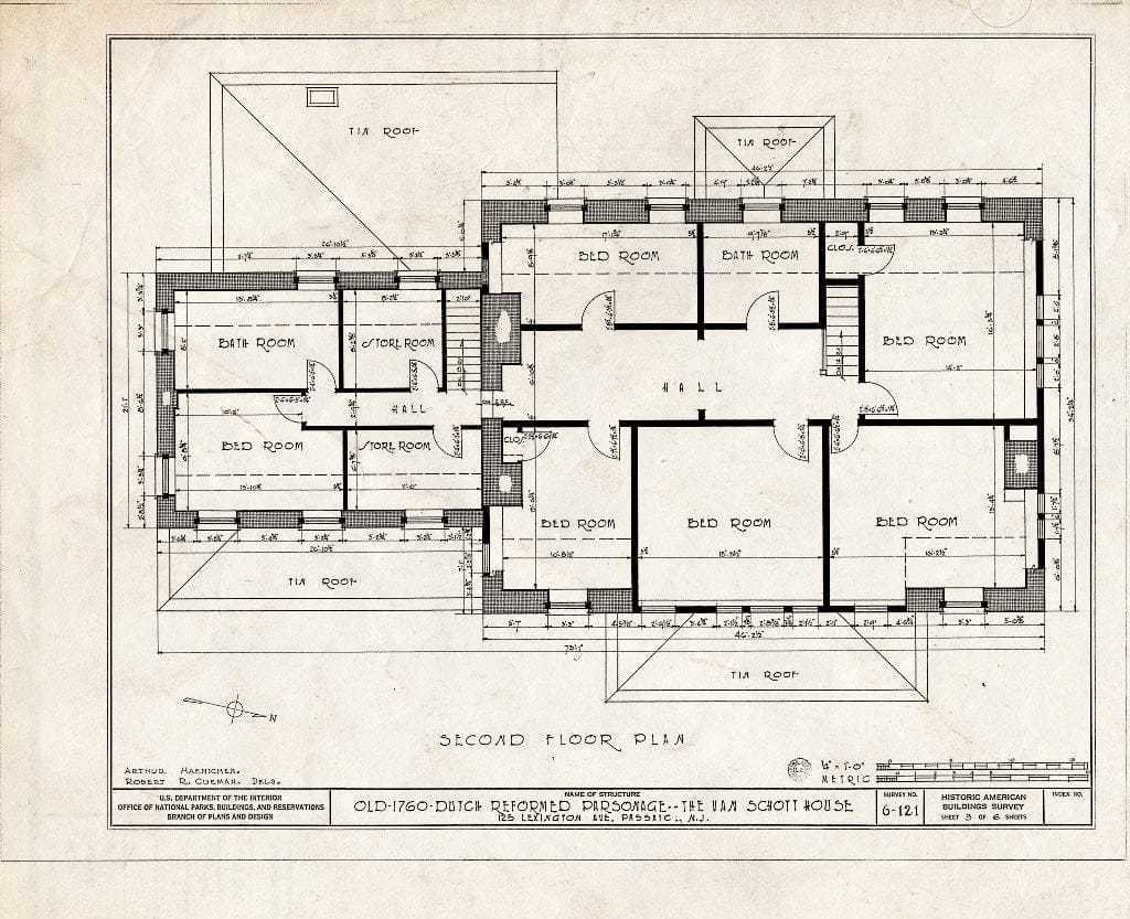 Blueprint HABS NJ,16-PASA,2- (Sheet 3 of 6) - Van Schott House, 125 Lexington Avenue, Passaic, Passaic County, NJ