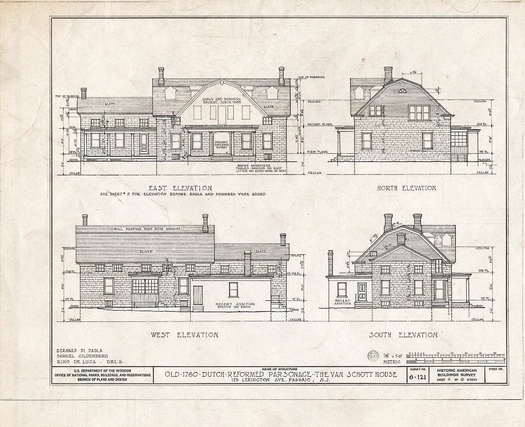 Blueprint HABS NJ,16-PASA,2- (Sheet 4 of 6) - Van Schott House, 125 Lexington Avenue, Passaic, Passaic County, NJ
