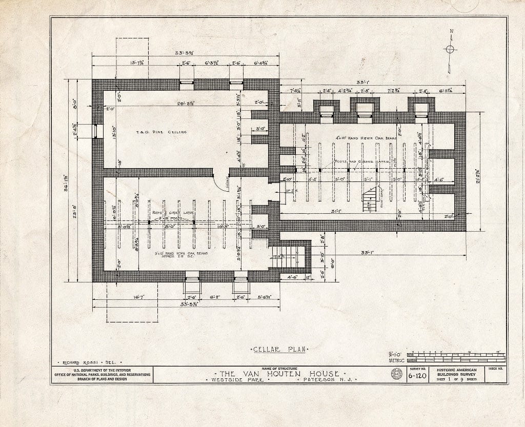 Blueprint HABS NJ,16-PAT,1- (Sheet 1 of 9) - Van Houten House, Totowa Avenue, Paterson, Passaic County, NJ