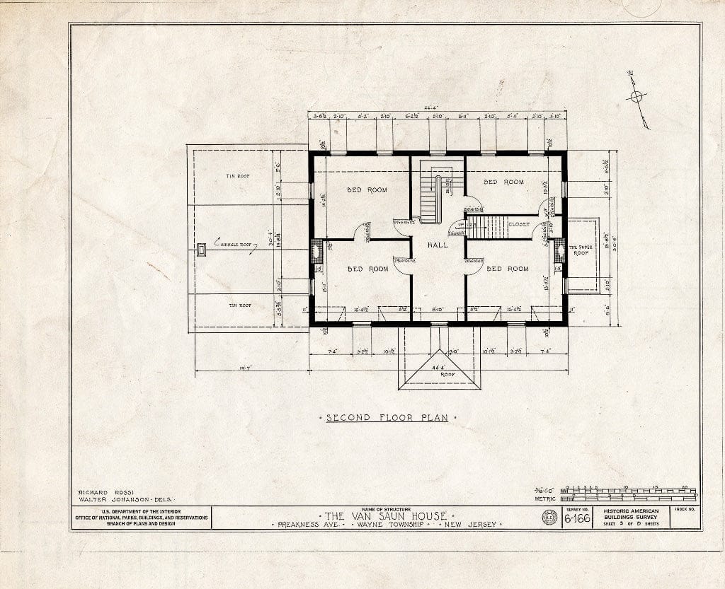 Blueprint HABS NJ,16-PREK,2- (Sheet 3 of 8) - Van Saun House, Preakness Avenue & Singac Brook, Preakness, Passaic County, NJ